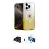 MARSİLYAN™- iPhone 15 Pro Max Kılıf Eksen Minimal Özel Seri - Siyah 3D Antistatik Seramik Nano Ekran Koruyucu + Titanyum Gri Raze Metal Kamera Lens