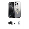 MARSİLYAN™- iPhone 15 Pro Max Kılıf Eksen Minimal Özel Seri - Siyah Bilvis 0.18mm Plus Cam Ekran Koruyucu + Raze Metal Kamera Lens - SH