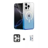 MARSİLYAN™- iPhone 15 Pro Max Kılıf Eksen Minimal Özel Seri - Siyah Bilvis 0.18mm Plus Cam Ekran Koruyucu + PVD Metal Kamera Lens - GS