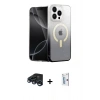 MARSİLYAN™- iPhone 15 Pro Max Kılıf Eksen Minimal Özel Seri - Siyah Bilvis 0.18mm Plus Cam Ekran Koruyucu + Raze Metal Kamera Lens - LT