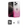 MARSİLYAN™- iPhone 15 Pro Max Kılıf Eksen Minimal Özel Seri - Siyah Bilvis 0.18mm Plus Cam Ekran Koruyucu + PVD Metal Kamera Lens - SH