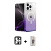 MARSİLYAN™- iPhone 15 Pro Max Kılıf Eksen Minimal Özel Seri - Siyah Bilvis 3D Cam Ekran Koruyucu + PVD Metal Kamera Lens - GS