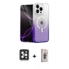 MARSİLYAN™- iPhone 15 Pro Max Kılıf Eksen Minimal Özel Seri - Siyah Bilvis 3D Cam Ekran Koruyucu + PVD Metal Kamera Lens - SH