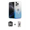 MARSİLYAN™- iPhone 15 Pro Max Kılıf Eksen Minimal Özel Seri - Siyah Bilvis 3D Cam Ekran Koruyucu + PVD Metal Kamera Lens - TU