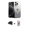 MARSİLYAN™- iPhone 15 Pro Max Kılıf Eksen Minimal Özel Seri - Siyah Bilvis 3D Cam Ekran Koruyucu + Raze Metal Kamera Lens - LT