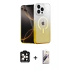MARSİLYAN™- iPhone 15 Pro Max Kılıf Eksen Minimal Özel Seri - Siyah Bilvis 3D Mat Cam Ekran Koruyucu + PVD Metal Kamera Lens - TU