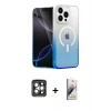 MARSİLYAN™- iPhone 15 Pro Max Kılıf Eksen Minimal Özel Seri - Siyah Bilvis 3D Mat Cam Ekran Koruyucu + PVD Metal Kamera Lens - GI