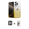 MARSİLYAN™- iPhone 15 Pro Max Kılıf Eksen Minimal Özel Seri - Siyah Bilvis 3D Mat Cam Ekran Koruyucu + PVD Metal Kamera Lens - GI