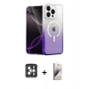 MARSİLYAN™- iPhone 15 Pro Max Kılıf Eksen Minimal Özel Seri - Siyah Bilvis 3D Mat Cam Ekran Koruyucu + PVD Metal Kamera Lens - GI