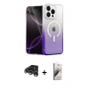MARSİLYAN™- iPhone 15 Pro Max Kılıf Eksen Minimal Özel Seri - Siyah Bilvis 3D Mat Cam Ekran Koruyucu + Raze Metal Kamera Lens - GS
