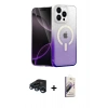 MARSİLYAN™- iPhone 15 Pro Max Kılıf Eksen Minimal Özel Seri - Siyah Bilvis 3D Mat Cam Ekran Koruyucu + Raze Metal Kamera Lens - LT