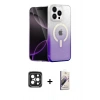 MARSİLYAN™- iPhone 15 Pro Max Kılıf Eksen Minimal Özel Seri - Siyah Bilvis 3D Mat Cam Ekran Koruyucu + PVD Metal Kamera Lens - SH