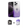 MARSİLYAN™- iPhone 15 Pro Max Kılıf Eksen Minimal Özel Seri - Siyah Bilvis 5in1 3D Magic Cam Ekran Koruyucu + PVD Metal Kamera Lens - TU