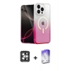 MARSİLYAN™- iPhone 15 Pro Max Kılıf Eksen Minimal Özel Seri - Siyah Bilvis 5in1 3D Magic Cam Ekran Koruyucu + PVD Metal Kamera Lens - GI