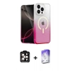 MARSİLYAN™- iPhone 15 Pro Max Kılıf Eksen Minimal Özel Seri - Siyah Bilvis 5in1 3D Magic Cam Ekran Koruyucu + PVD Metal Kamera Lens - TU
