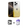 MARSİLYAN™- iPhone 15 Pro Max Kılıf Eksen Minimal Özel Seri - Siyah Bilvis 5in1 3D Magic Cam Ekran Koruyucu + Gümüş PVD Metal Kamera Lens