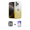 MARSİLYAN™- iPhone 15 Pro Max Kılıf Eksen Minimal Özel Seri - Siyah Bilvis 5in1 3D Magic Cam Ekran Koruyucu + PVD Metal Kamera Lens - LT