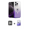 MARSİLYAN™- iPhone 15 Pro Max Kılıf Eksen Minimal Özel Seri - Siyah Bilvis 5in1 5D Magic Hayalet Cam Ekran Koruyucu + PVD Metal Kamera Lens - GI