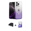 MARSİLYAN™- iPhone 15 Pro Max Kılıf Eksen Minimal Özel Seri - Siyah Bilvis 5in1 5D Magic Hayalet Cam Ekran Koruyucu + Raze Metal Kamera Lens - LT