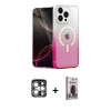 MARSİLYAN™- iPhone 15 Pro Max Kılıf Eksen Minimal Özel Seri - Siyah Bilvis Hayalet Cam Ekran Koruyucu + PVD Metal Kamera Lens - GS