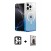 MARSİLYAN™- iPhone 15 Pro Max Kılıf Eksen Minimal Özel Seri - Siyah Bilvis Hayalet Cam Ekran Koruyucu + PVD Metal Kamera Lens - GS