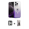 MARSİLYAN™- iPhone 15 Pro Max Kılıf Eksen Minimal Özel Seri - Siyah Bilvis Hayalet Cam Ekran Koruyucu + PVD Metal Kamera Lens - GS