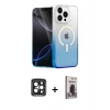 MARSİLYAN™- iPhone 15 Pro Max Kılıf Eksen Minimal Özel Seri - Siyah Bilvis Hayalet Cam Ekran Koruyucu + PVD Metal Kamera Lens - SH
