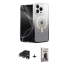 MARSİLYAN™- iPhone 15 Pro Max Kılıf Eksen Minimal Özel Seri - Siyah Bilvis Hayalet Cam Ekran Koruyucu + Raze Metal Kamera Lens - GS