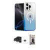 MARSİLYAN™- iPhone 15 Pro Max Kılıf Eksen Minimal Özel Seri - Siyah Bilvis Hayalet Cam Ekran Koruyucu + Raze Metal Kamera Lens - GS