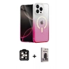 MARSİLYAN™- iPhone 15 Pro Max Kılıf Eksen Minimal Özel Seri - Siyah Bilvis Hayalet Cam Ekran Koruyucu + PVD Metal Kamera Lens - TU