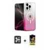 MARSİLYAN™- iPhone 15 Pro Max Kılıf Eksen Minimal Özel Seri - Siyah Buffer Cam Ekran Koruyucu + PVD Metal Kamera Lens - GI