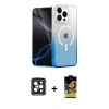 MARSİLYAN™- iPhone 15 Pro Max Kılıf Eksen Minimal Özel Seri - Siyah Buffer Cam Ekran Koruyucu + PVD Metal Kamera Lens - SH