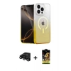 MARSİLYAN™- iPhone 15 Pro Max Kılıf Eksen Minimal Özel Seri - Siyah Buffer Cam Ekran Koruyucu + Raze Metal Kamera Lens - SH