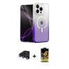 MARSİLYAN™- iPhone 15 Pro Max Kılıf Eksen Minimal Özel Seri - Siyah Buffer Cam Ekran Koruyucu + Raze Metal Kamera Lens - LT