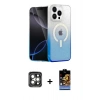 MARSİLYAN™- iPhone 15 Pro Max Kılıf Eksen Minimal Özel Seri - Siyah Buffer Hayalet Cam Ekran Koruyucu + PVD Metal Kamera Lens - GI