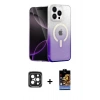 MARSİLYAN™- iPhone 15 Pro Max Kılıf Eksen Minimal Özel Seri - Siyah Buffer Hayalet Cam Ekran Koruyucu + PVD Metal Kamera Lens - SH