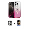 MARSİLYAN™- iPhone 15 Pro Max Kılıf Eksen Minimal Özel Seri - Siyah Buffer Hayalet Cam Ekran Koruyucu + PVD Metal Kamera Lens - GS