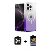MARSİLYAN™- iPhone 15 Pro Max Kılıf Eksen Minimal Özel Seri - Siyah Buffer Hayalet Cam Ekran Koruyucu + PVD Metal Kamera Lens - TU
