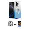 MARSİLYAN™- iPhone 15 Pro Max Kılıf Eksen Minimal Özel Seri - Siyah Buffer Hayalet Cam Ekran Koruyucu + PVD Metal Kamera Lens - GS
