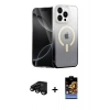 MARSİLYAN™- iPhone 15 Pro Max Kılıf Eksen Minimal Özel Seri - Siyah Buffer Hayalet Cam Ekran Koruyucu + Raze Metal Kamera Lens - SH