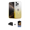 MARSİLYAN™- iPhone 15 Pro Max Kılıf Eksen Minimal Özel Seri - Siyah Buffer Hayalet Cam Ekran Koruyucu + Raze Metal Kamera Lens - SH