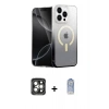 MARSİLYAN™- iPhone 15 Pro Max Kılıf Eksen Minimal Özel Seri - Siyah Joko Magic 5D Cam + PVD Metal Kamera Lens - GI