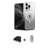 MARSİLYAN™- iPhone 15 Pro Max Kılıf Eksen Minimal Özel Seri - Siyah Joko Magic 5D Cam + Raze Metal Kamera Lens - SH