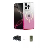 MARSİLYAN™- iPhone 15 Pro Max Kılıf Eksen Minimal Özel Seri - Siyah Joko Magic 5D Hayalet Cam + Lacivert Raze Metal Kamera Lens