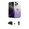 MARSİLYAN™- iPhone 15 Pro Max Kılıf Eksen Minimal Özel Seri - Siyah Joko Magic 5D Hayalet Cam + Raze Metal Kamera Lens - SH