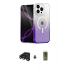 MARSİLYAN™- iPhone 15 Pro Max Kılıf Eksen Minimal Özel Seri - Siyah Joko Magic 5D Hayalet Cam + Raze Metal Kamera Lens - TMGI