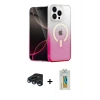 MARSİLYAN™- iPhone 15 Pro Max Kılıf Eksen Minimal Özel Seri - Siyah Polymer Nano Ekran Koruyucu + Raze Metal Kamera Lens - LT