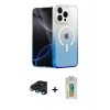 MARSİLYAN™- iPhone 15 Pro Max Kılıf Eksen Minimal Özel Seri - Siyah Polymer Nano Ekran Koruyucu + Raze Metal Kamera Lens - LT