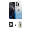 MARSİLYAN™- iPhone 15 Pro Max Kılıf Eksen Minimal Özel Seri - Siyah Polymer Nano Ekran Koruyucu + PVD Metal Kamera Lens - SH