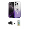 MARSİLYAN™- iPhone 15 Pro Max Kılıf Eksen Minimal Özel Seri - Siyah Polymer Nano Ekran Koruyucu + Raze Metal Kamera Lens - SH